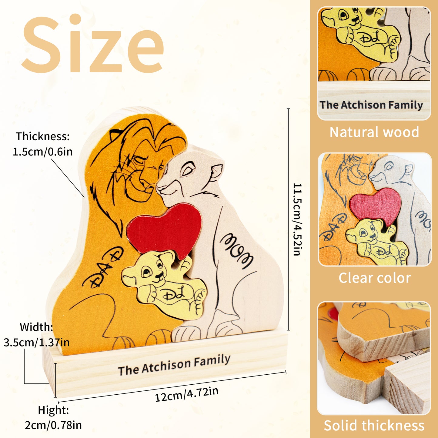Custom Family Lions Family Puzzle Personalized 2-10 Names Gifts