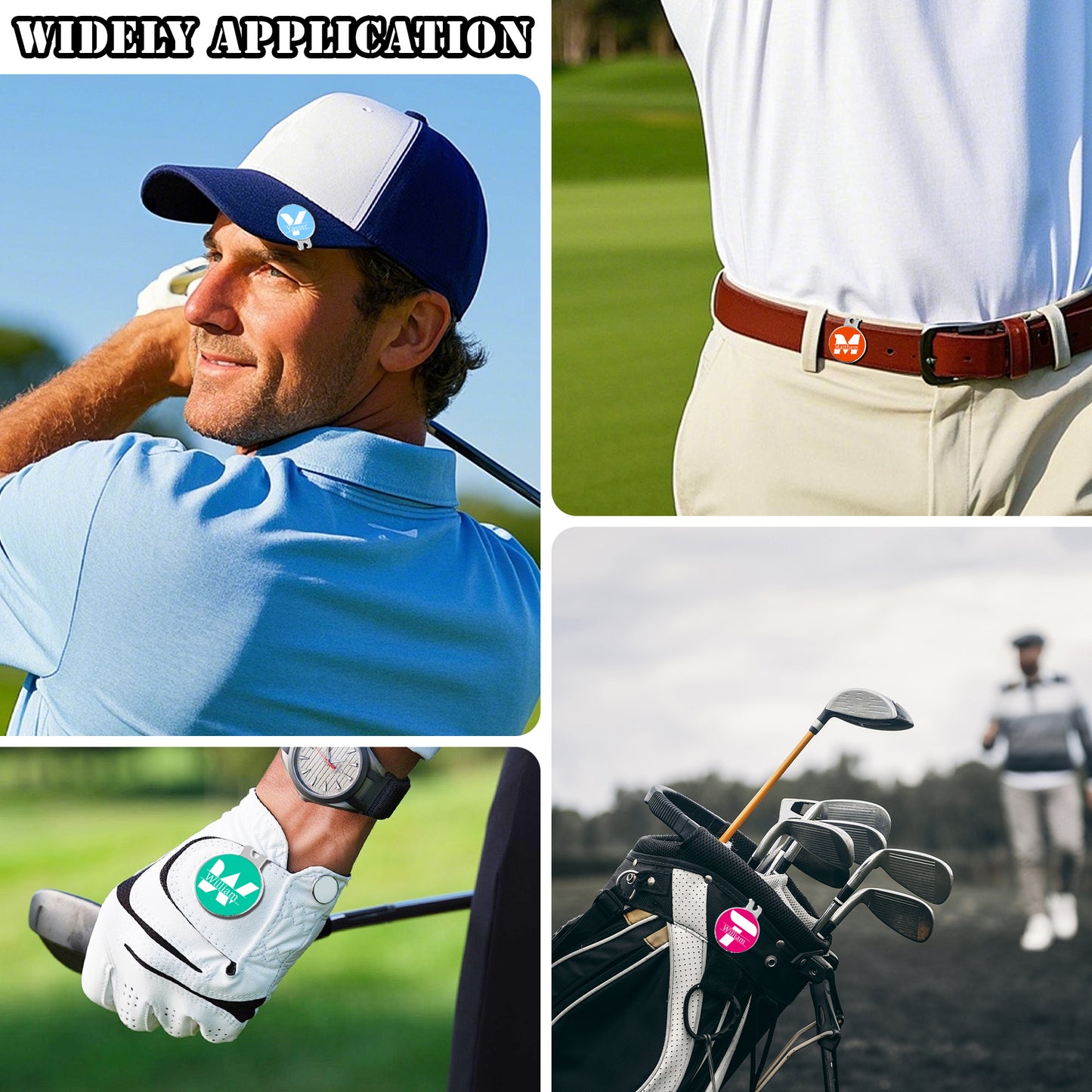 2-Pack Custom Golf Ball Markers | Magnetic Hat Clip & Laser-Engraved Logo/Name - Personalized Golf Gifts