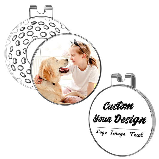 2-Pack Custom Golf Ball Markers | Magnetic Hat Clip & Laser-Engraved Logo/Name - Personalized Golf Gifts