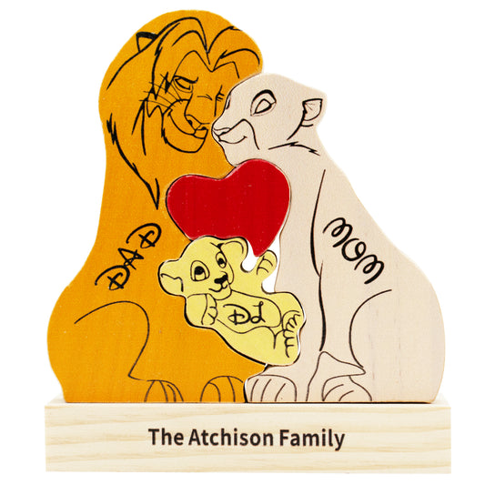 Custom Family Lions Family Puzzle Personalized 2-10 Names Gifts