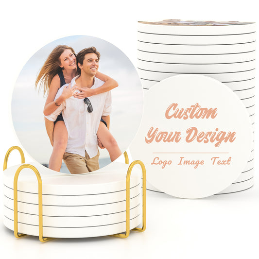 Custom Absorbent Coasters Laser Engraved Customize Photo Logo Text-thickened Version