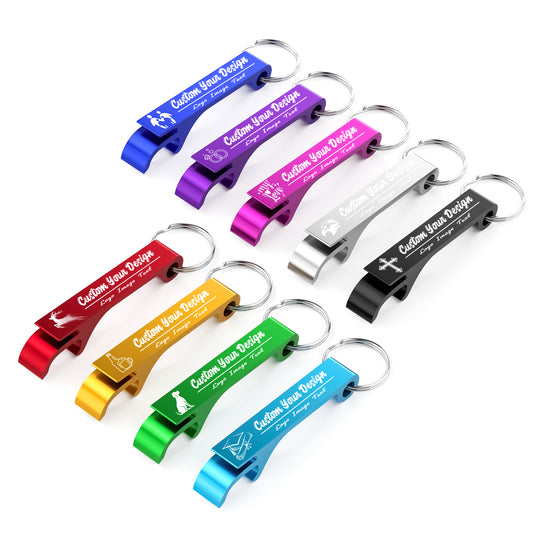 Custom Engraved Aluminum Bottle Opener Keychains Aluminum Promotional Gifts