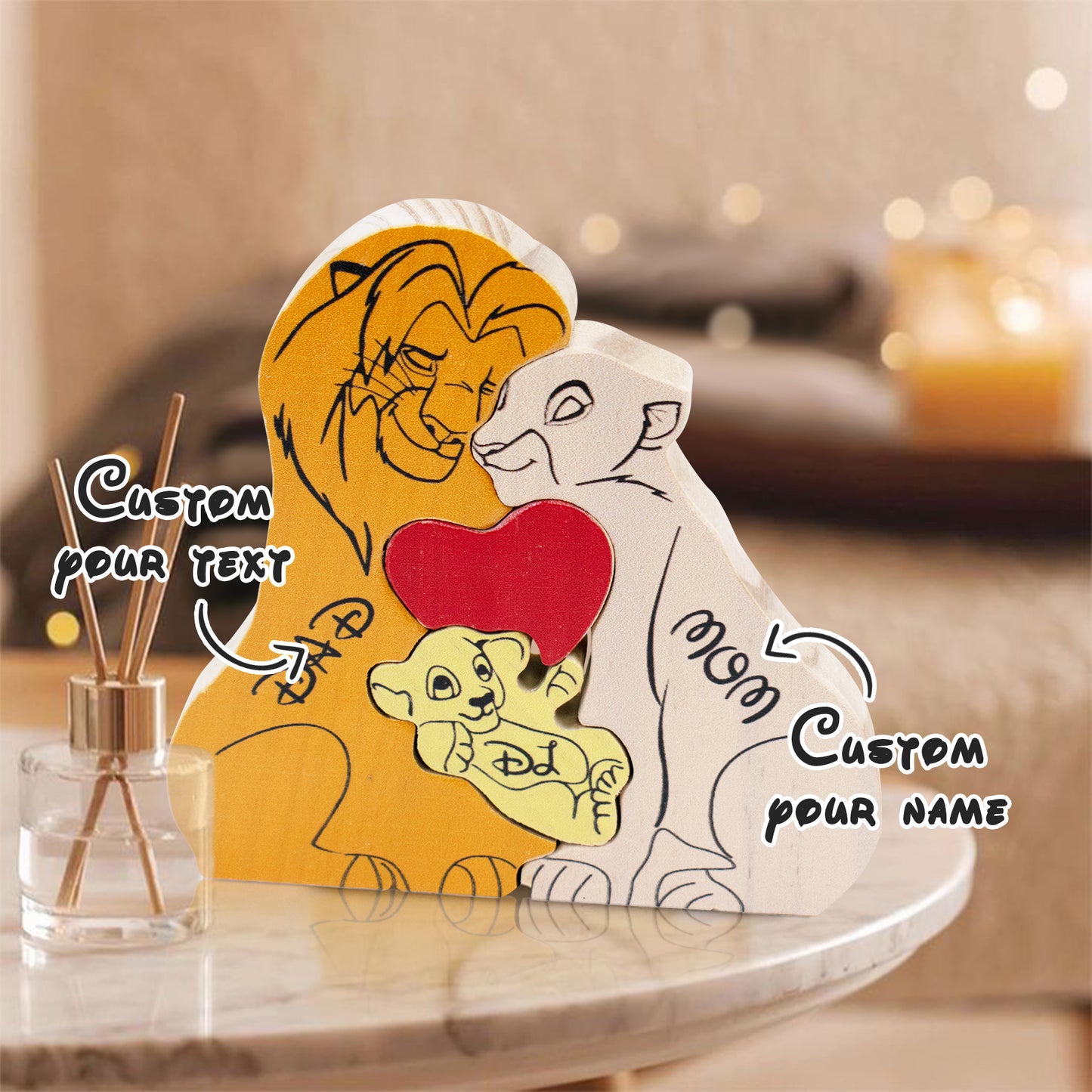 Custom Family Lions Family Puzzle Personalized 2-10 Names Gifts