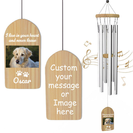 Hand-Engraved Memorial Wind Chimes Personalized with Names & Dates